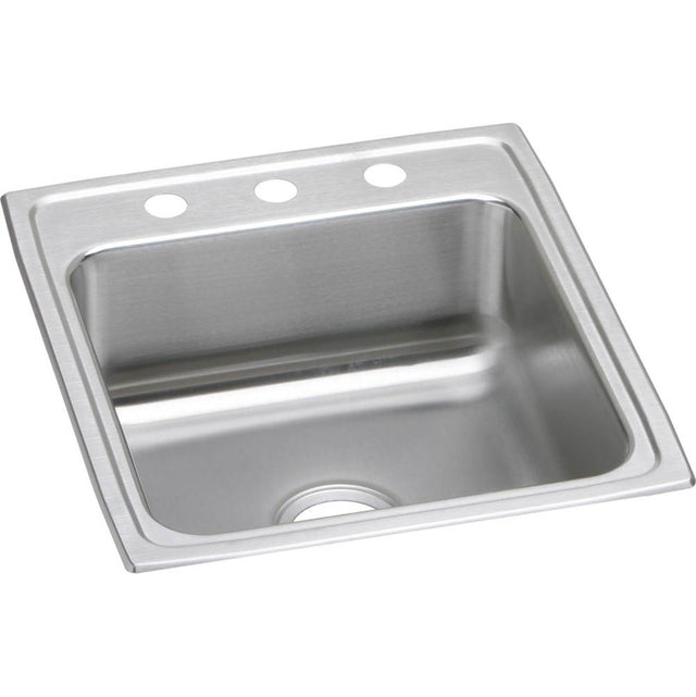 Elkay - 18 Gauge Stainless Steel 19.5'' x 22'' x 7.625'' Single Bowl Drop-in Kitchen Sink - Lustrous Satin
