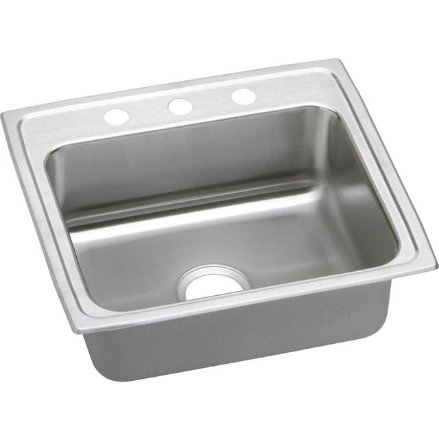 Elkay - 18 Gauge Stainless Steel 22'' x 19.5'' x 7.625'' Single Bowl Top Mount Kitchen Sink - Lustertone