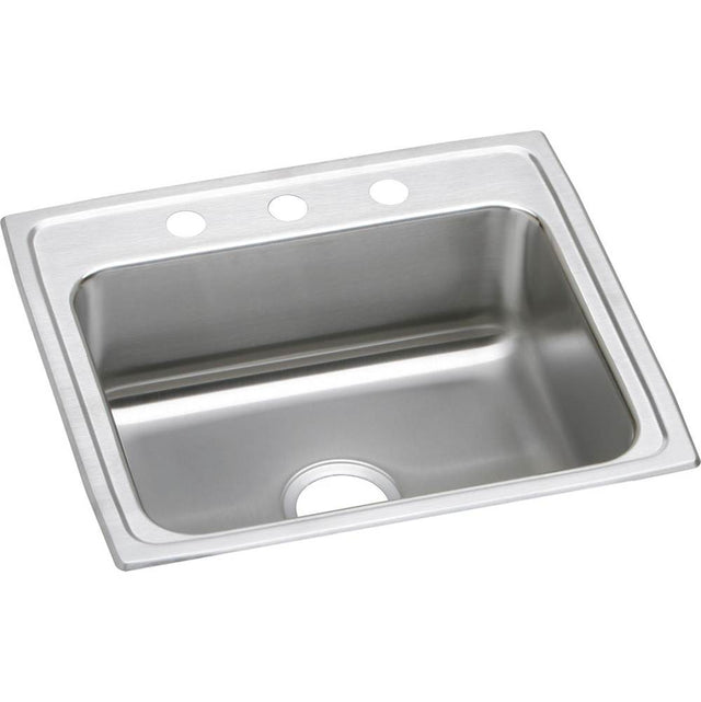 Elkay - 18 Gauge Stainless Steel 22'' x 19.5'' x 7.625'' Single Bowl Drop-in Kitchen Sink - Lustrous Satin