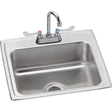 Elkay - 18 Gauge Stainless Steel 22'' x 19.5'' x 7.625'' Single Bowl Drop-in Kitchen Sink Kit - Lustrous Satin