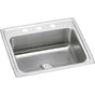 Elkay - Lustertone Classic Stainless Steel 22'' x 19-1/2'' x 7-5/8'', Single Bowl Drop-in Sink with Perfect Drain - Lustrous Satin