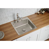 18 Gauge Stainless Steel 22'' x 22'' x 7.625'' Single Bowl Drop-in Kitchen Sink