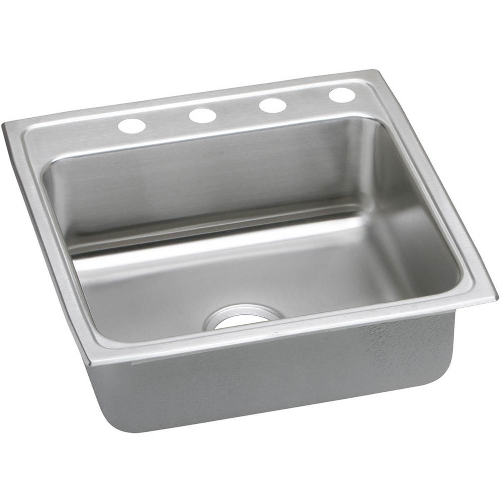 Elkay - 18 Gauge Stainless Steel 22'' x 22'' x 7.625'' Single Bowl Top Mount Kitchen Sink - Lustertone