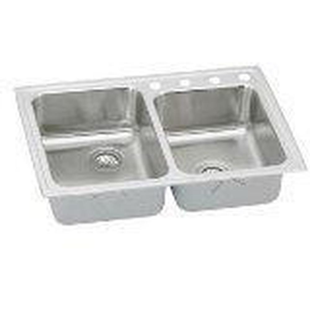 Elkay - 18 Gauge Stainless Steel 33'' x 22'' x 7.875'' Double Bowl Drop-in Kitchen Sink