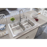 18 Gauge Stainless Steel 33'' x 22'' x 7.875'' Double Bowl Drop-in Kitchen Sink