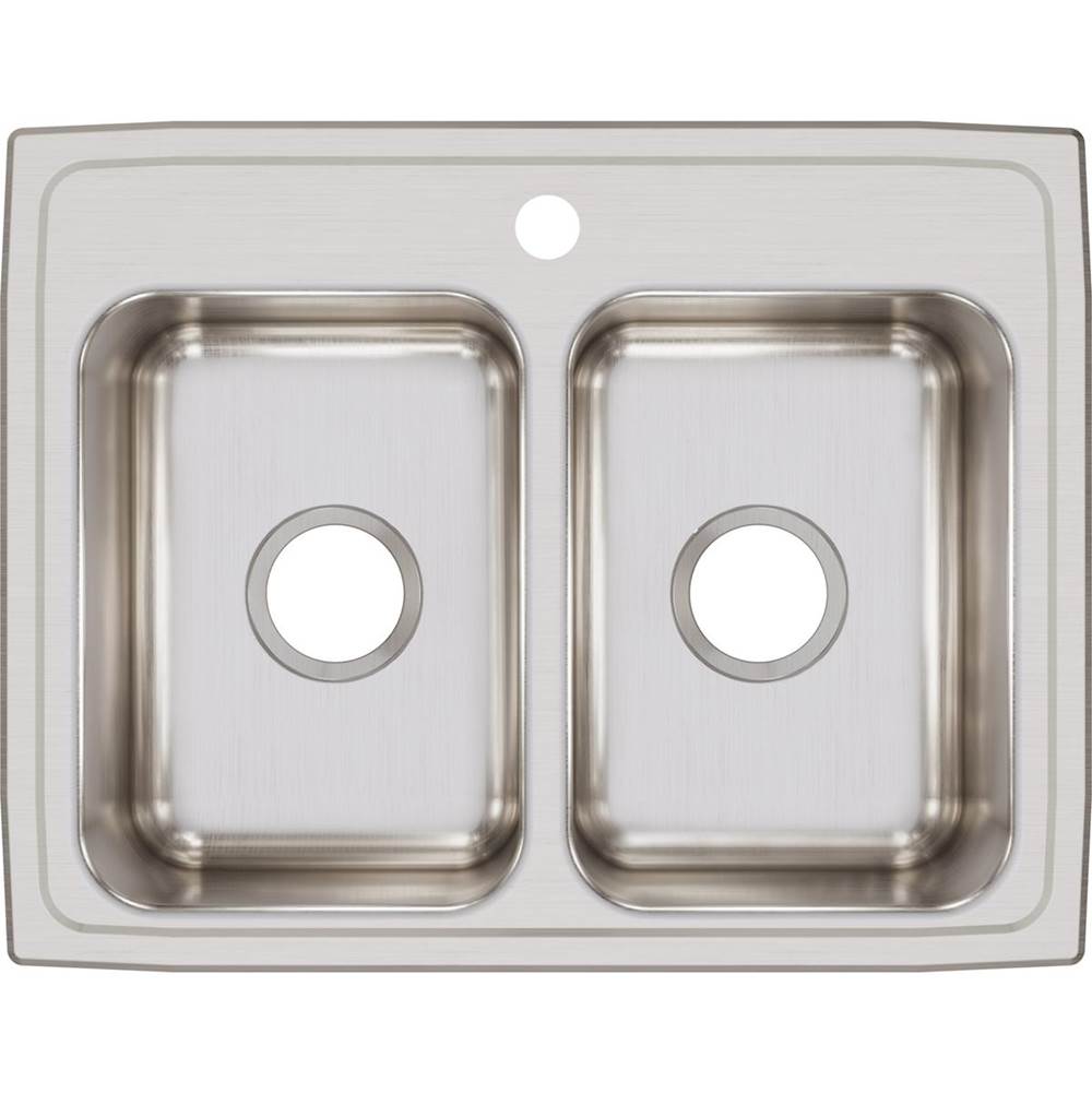 18 Gauge Stainless Steel 25'' x 19.5'' x 7.625'' Double Bowl Drop-in Kitchen Sink