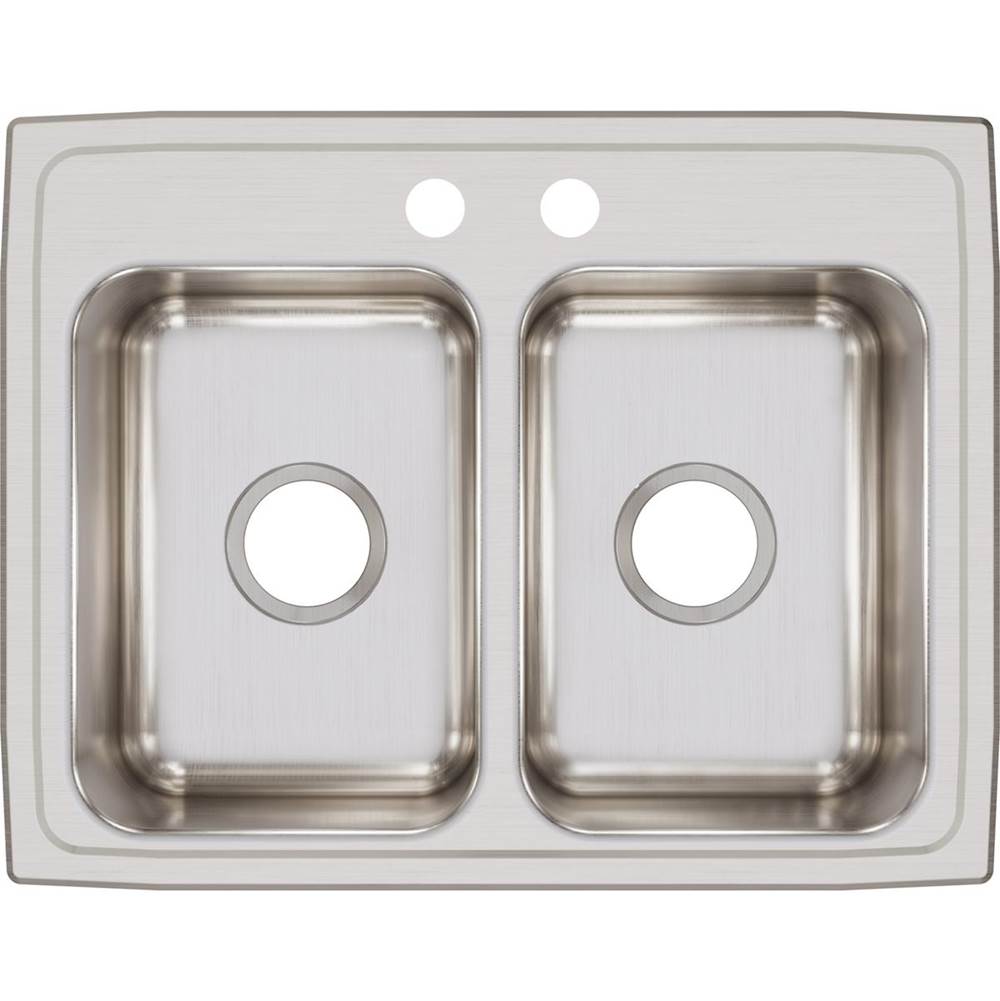 18 Gauge Stainless Steel 25'' x 19.5'' x 7.625'' Double Bowl Drop-in Kitchen Sink