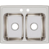 18 Gauge Stainless Steel 25'' x 19.5'' x 7.625'' Double Bowl Drop-in Kitchen Sink