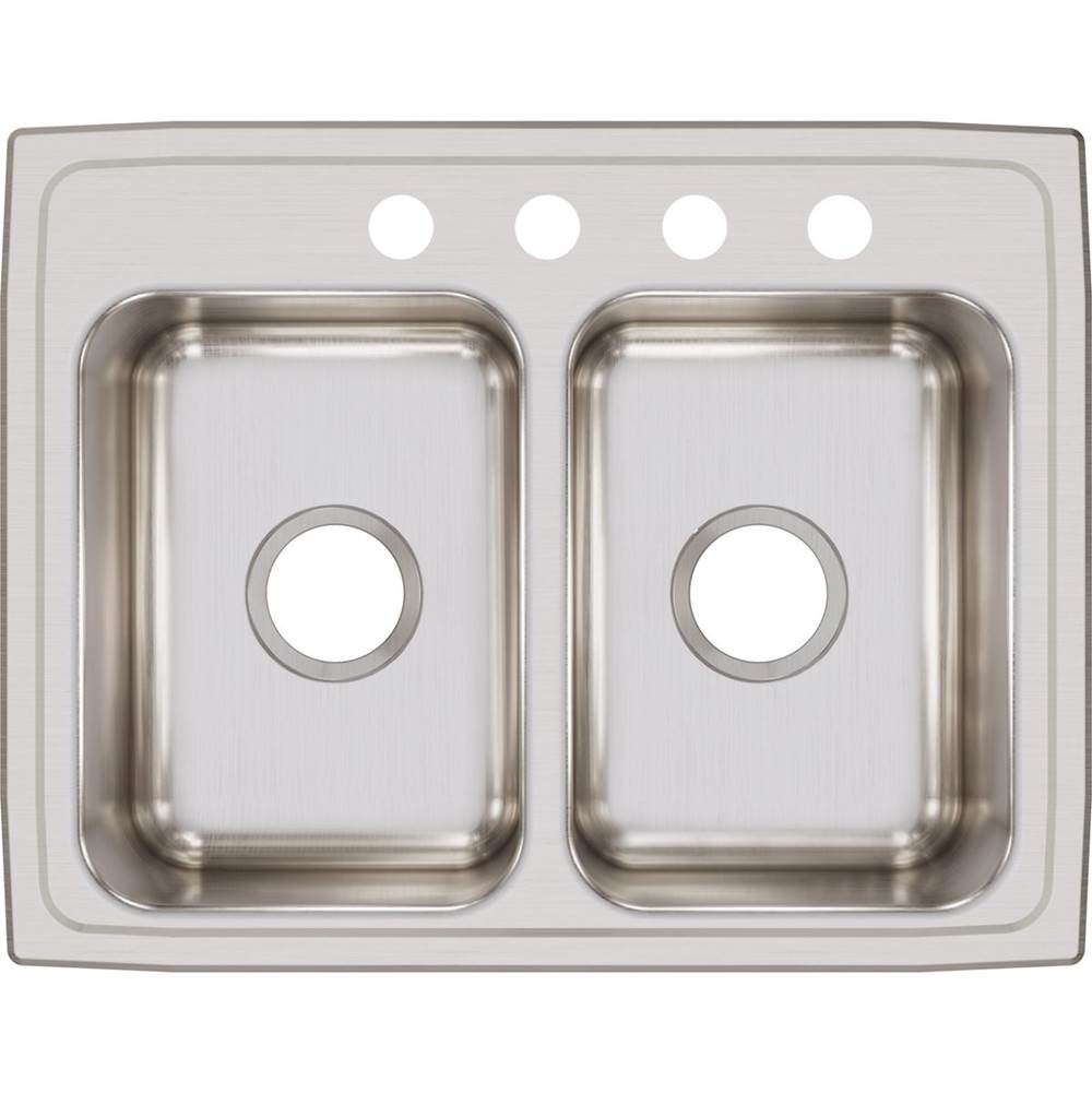 18 Gauge Stainless Steel 25'' x 19.5'' x 7.625'' Double Bowl Drop-in Kitchen Sink