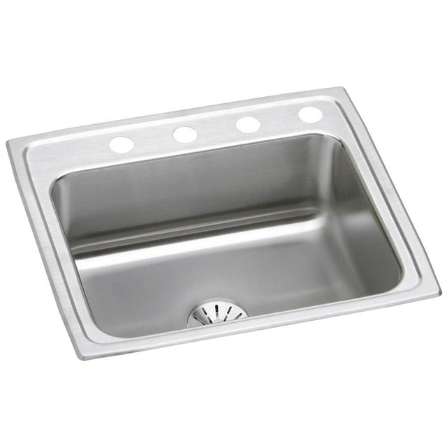 Elkay - 18 Gauge Stainless Steel 25'' x 21.25'' x 7.875'' Single Bowl Drop-in Kitchen Sink Kit - Lustrous Satin