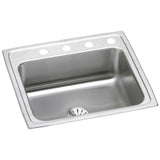 Elkay - 18 Gauge Stainless Steel 25'' x 21.25'' x 7.875'' Single Bowl Top Mount Kitchen Sink Kit - Lustertone
