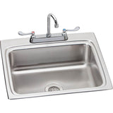 Elkay - 18 Gauge Stainless Steel 25'' x 22'' x 8.125'' Single Bowl Drop-in Kitchen Sink Kit - Lustrous Satin