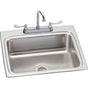 Elkay - 18 Gauge Stainless Steel 25'' x 22'' x 8.125'' Single Bowl Drop-in Kitchen Sink Kit - Lustrous Satin