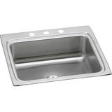 Elkay - Lustertone Classic Stainless Steel 25'' x 22'' x 8-1/8'', Single Bowl Drop-in Sink with Perfect Drain - Lustrous Satin