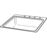 Lustertone Classic Stainless Steel 25'' x 22'' x 8-1/8'', Single Bowl Drop-in Sink with Perfect Drain