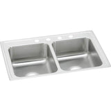 Elkay - 18 Gauge Stainless Steel 29'' x 22'' x 7.625'' Double Bowl Drop-in Kitchen Sink - Lustrous Satin