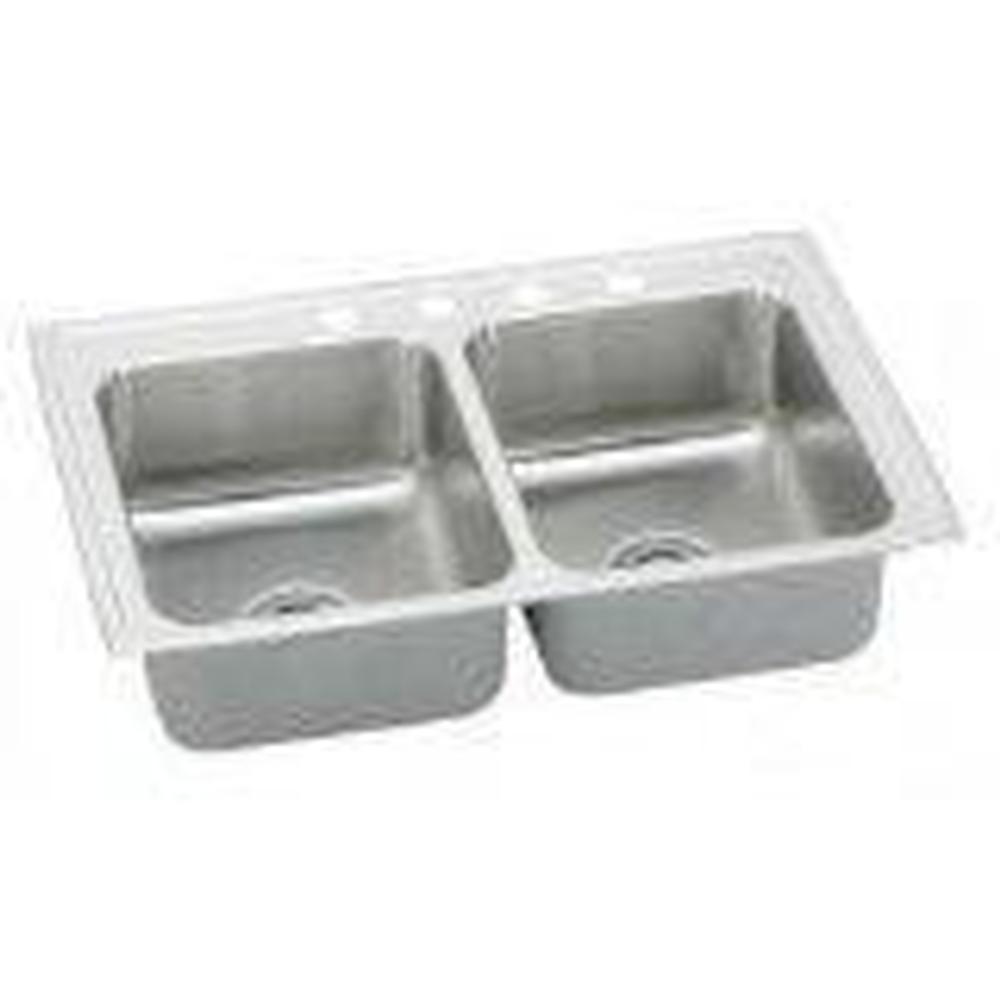 Elkay - 18 Gauge Stainless Steel 29'' x 22'' x 7.625'' Double Bowl Drop-in Kitchen Sink