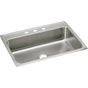 Elkay - 18 Gauge Stainless Steel 31'' x 22'' x 7.625'' Single Bowl Drop-in Kitchen Sink - Lustrous Satin