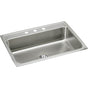 Elkay - Lustertone Classic Stainless Steel 31'' x 22'' x 7-5/8'', Single Bowl Drop-in Sink with Perfect Drain - Lustrous Satin