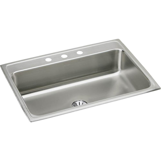 Elkay - Lustertone Classic Stainless Steel 31'' x 22'' x 7-5/8'', Single Bowl Drop-in Sink with Perfect Drain - Lustrous Satin