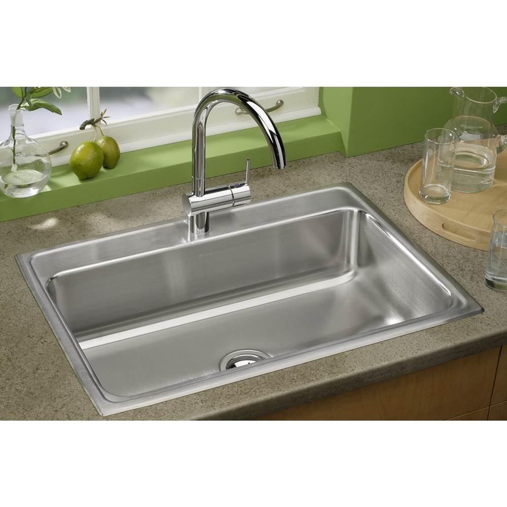 18 Gauge Stainless Steel 31'' x 22'' x 7.625'' Single Bowl Top Mount Kitchen Sink