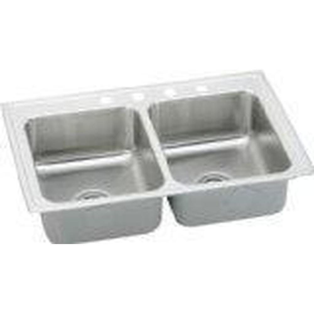Elkay - 18 Gauge Stainless Steel 33'' x 19.5'' x 7.625'' Double Bowl Drop-in Kitchen Sink