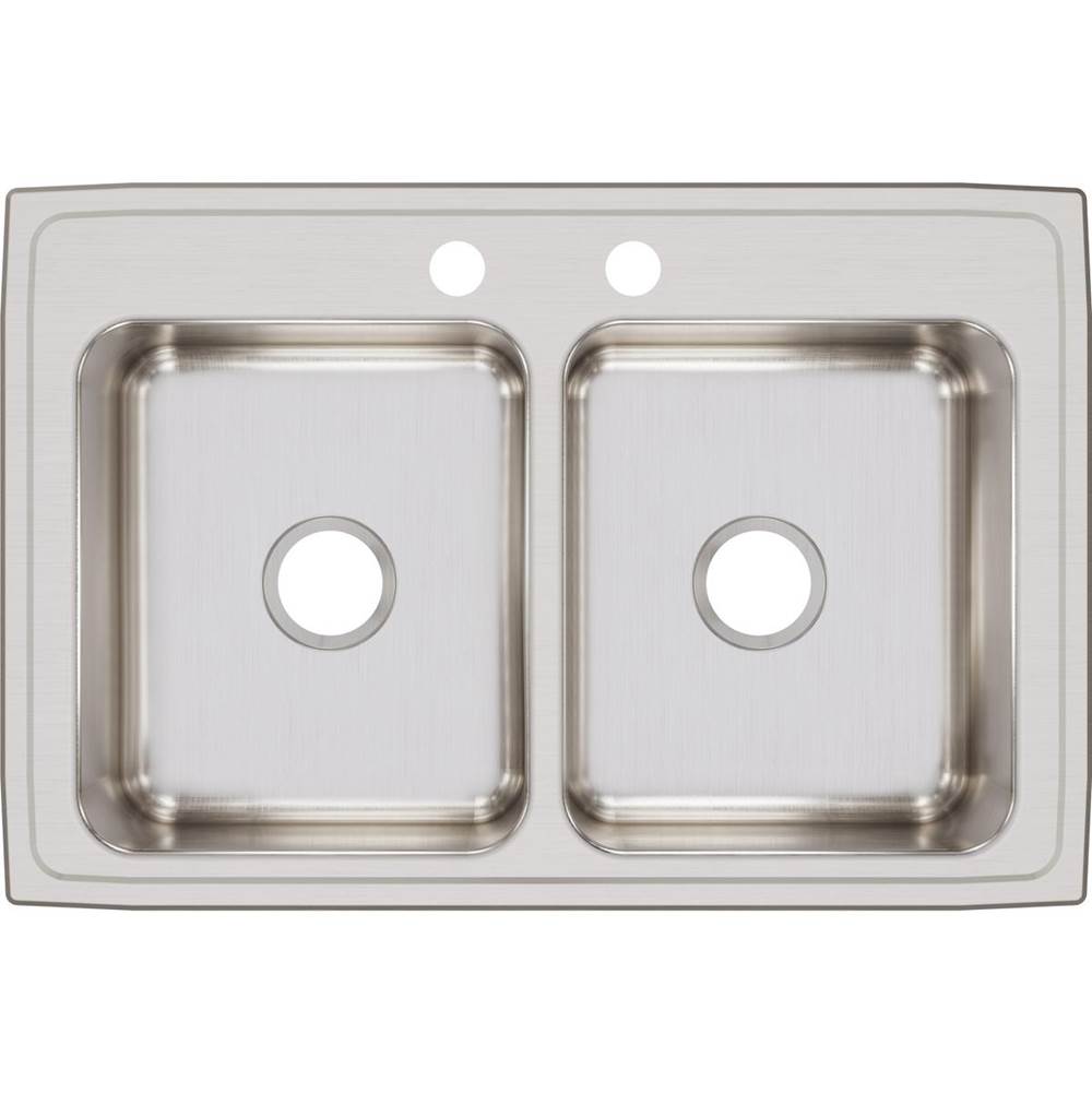 18 Gauge Stainless Steel 33'' x 22'' x 8.125'' Double Bowl Drop-in Kitchen Sink