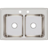 18 Gauge Stainless Steel 33'' x 22'' x 8.125'' Double Bowl Drop-in Kitchen Sink