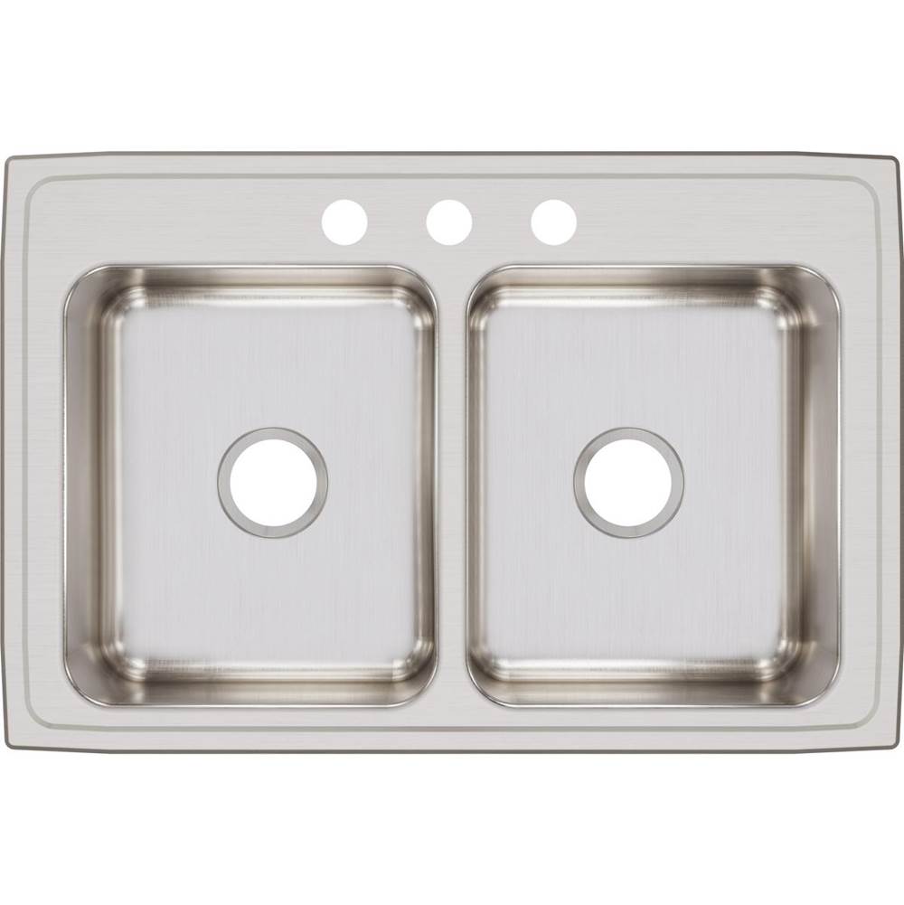 18 Gauge Stainless Steel 33'' x 22'' x 8.125'' Double Bowl Drop-in Kitchen Sink