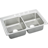 Elkay - 18 Gauge Stainless Steel 33'' x 22'' x 8.125'' Double Bowl Top Mount Kitchen Sink - Lustrous Satin