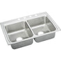 Elkay - 18 Gauge Stainless Steel 33'' x 22'' x 8.125'' Double Bowl Top Mount Kitchen Sink - Lustrous Satin