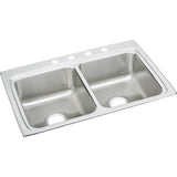 Elkay - 18 Gauge Stainless Steel 33'' x 22'' x 8.125'' Double Bowl Drop-in Kitchen Sink - Lustrous Satin