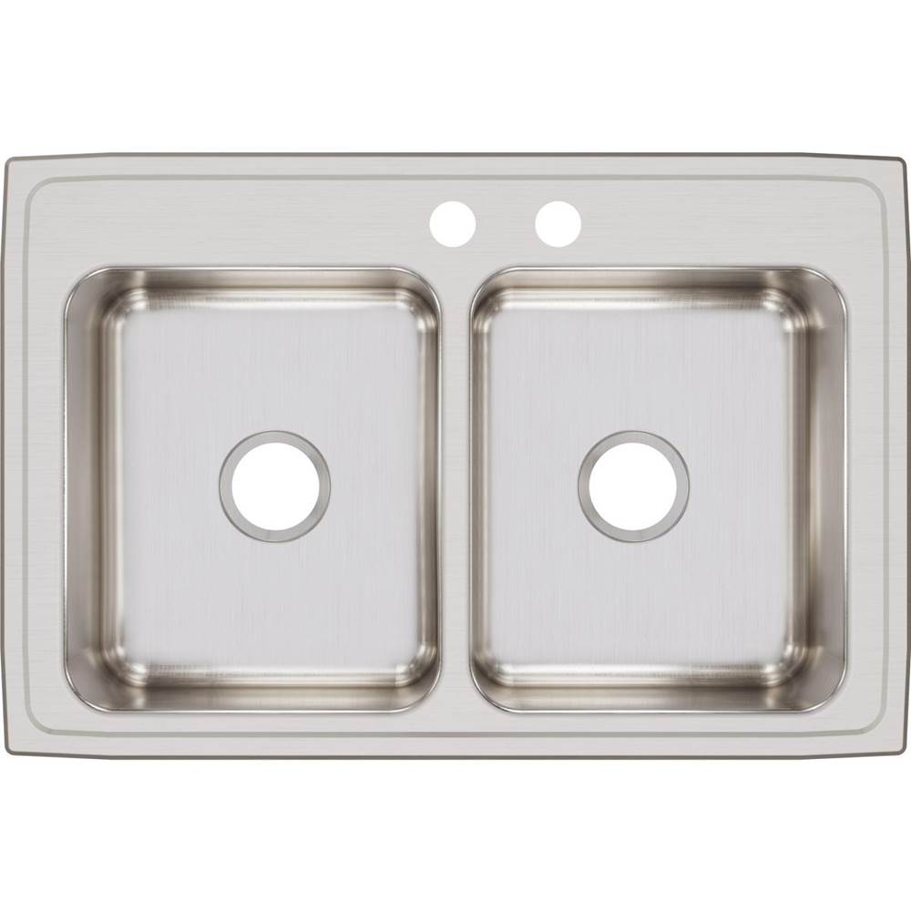 18 Gauge Stainless Steel 33'' x 22'' x 8.125'' Double Bowl Drop-in Kitchen Sink