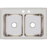 18 Gauge Stainless Steel 33'' x 22'' x 8.125'' Double Bowl Drop-in Kitchen Sink