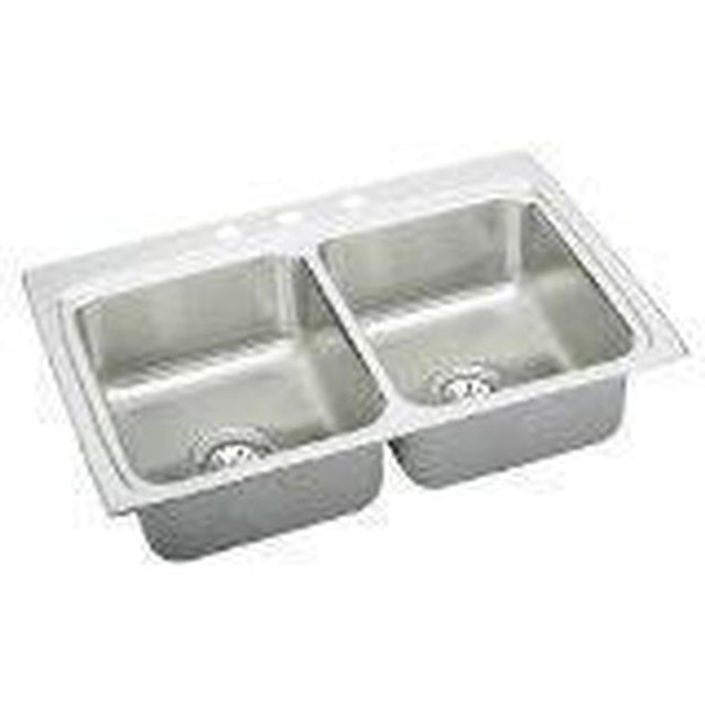 Elkay - 18 Gauge Stainless Steel 33'' x 22'' x 8.125'' Double Bowl Drop-in Kitchen Sink