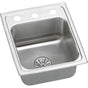 Elkay - 18 Gauge Stainless Steel 13'' x 16'' x 6.5'' Single Bowl Drop-in Kitchen Sink Kit - Lustrous Satin