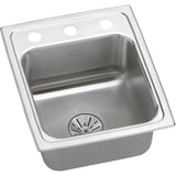 Elkay - 18 Gauge Stainless Steel 13'' x 16'' x 6.5'' Single Bowl Drop-in Kitchen Sink Kit - Lustrous Satin