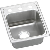 Elkay - 18 Gauge Stainless Steel 15'' x 17.5'' x 5'' Single Bowl Top Mount Kitchen Sink - Lustertone