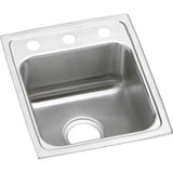 Elkay - 18 Gauge Stainless Steel 15'' x 17.5'' x 4.5'' Single Bowl Drop-in Kitchen Sink - Lustrous Satin