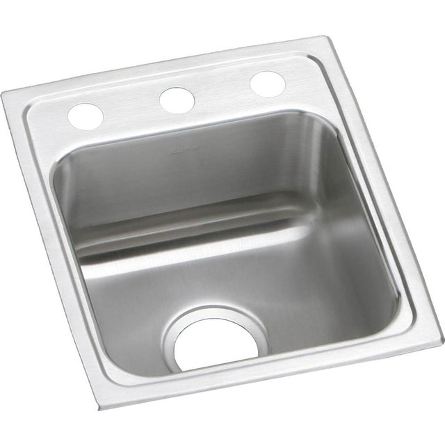 Elkay - 18 Gauge Stainless Steel 15'' x 17.5'' x 5'' Single Bowl Drop-in Kitchen Sink - Lustrous Satin