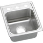 Elkay - 18 Gauge Stainless Steel 15'' x 17.5'' x 6'' Single Bowl Drop-in Kitchen Sink - Lustrous Satin