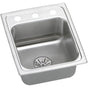 Elkay - 18 Gauge Stainless Steel 15'' x 17.5'' x 6.5'' Single Bowl Drop-in Kitchen Sink Kit - Lustrous Satin