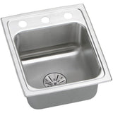 Elkay - 18 Gauge Stainless Steel 15'' x 17.5'' x 6.5'' Single Bowl Drop-in Kitchen Sink Kit - Lustrous Satin