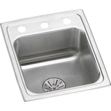 Elkay - 18 Gauge Stainless Steel 13'' x 16'' x 6.5'' Single Bowl Drop-in Kitchen Sink Kit - Lustrous Satin