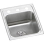 Elkay - 18 Gauge Stainless Steel 13'' x 16'' x 6.5'' Single Bowl Drop-in Kitchen Sink Kit - Lustrous Satin