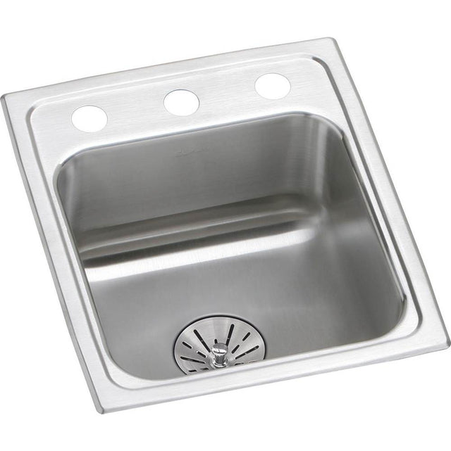 Elkay - 18 Gauge Stainless Steel 13'' x 16'' x 6.5'' Single Bowl Drop-in Kitchen Sink Kit - Lustrous Satin