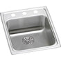 Elkay - 18 Gauge Stainless Steel 15'' x 22'' x 6.5'' Single Bowl Drop-in Kitchen Sink Kit - Lustrous Satin