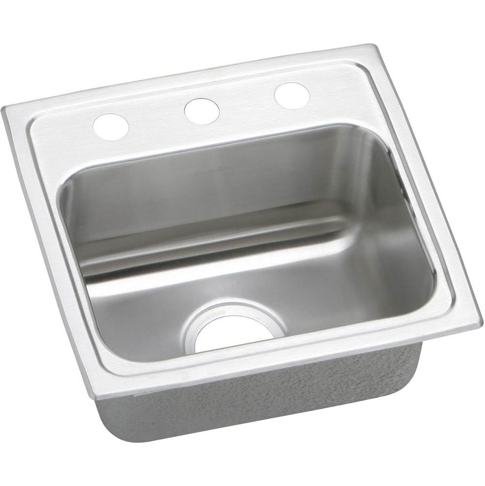 Elkay - 18 Gauge Stainless Steel 17'' x 16'' x 6'' Single Bowl Drop-in Kitchen Sink - Lustrous Satin