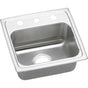 Elkay - 18 Gauge Stainless Steel 17'' x 16'' x 5.5'' Single Bowl Drop-in Kitchen Sink - Lustrous Satin