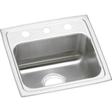 Elkay - 18 Gauge Stainless Steel 17'' x 16'' x 4.5'' Single Bowl Top Mount Kitchen Sink - Lustertone